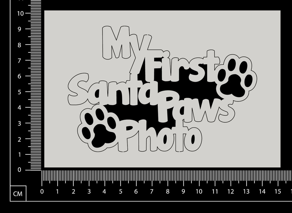 My First Santa Paws Photo - White Chipboard