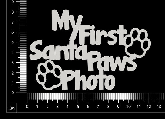 My First Santa Paws Photo - White Chipboard