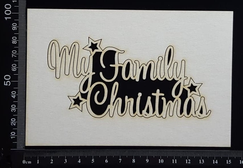 My Family Christmas - White Chipboard