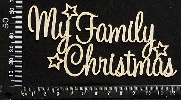 My Family Christmas - White Chipboard