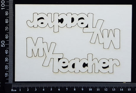 My Teacher - Set of 2 - Small - White Chipboard