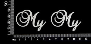 Elegant Word - My - set of 2 - White Chipboard