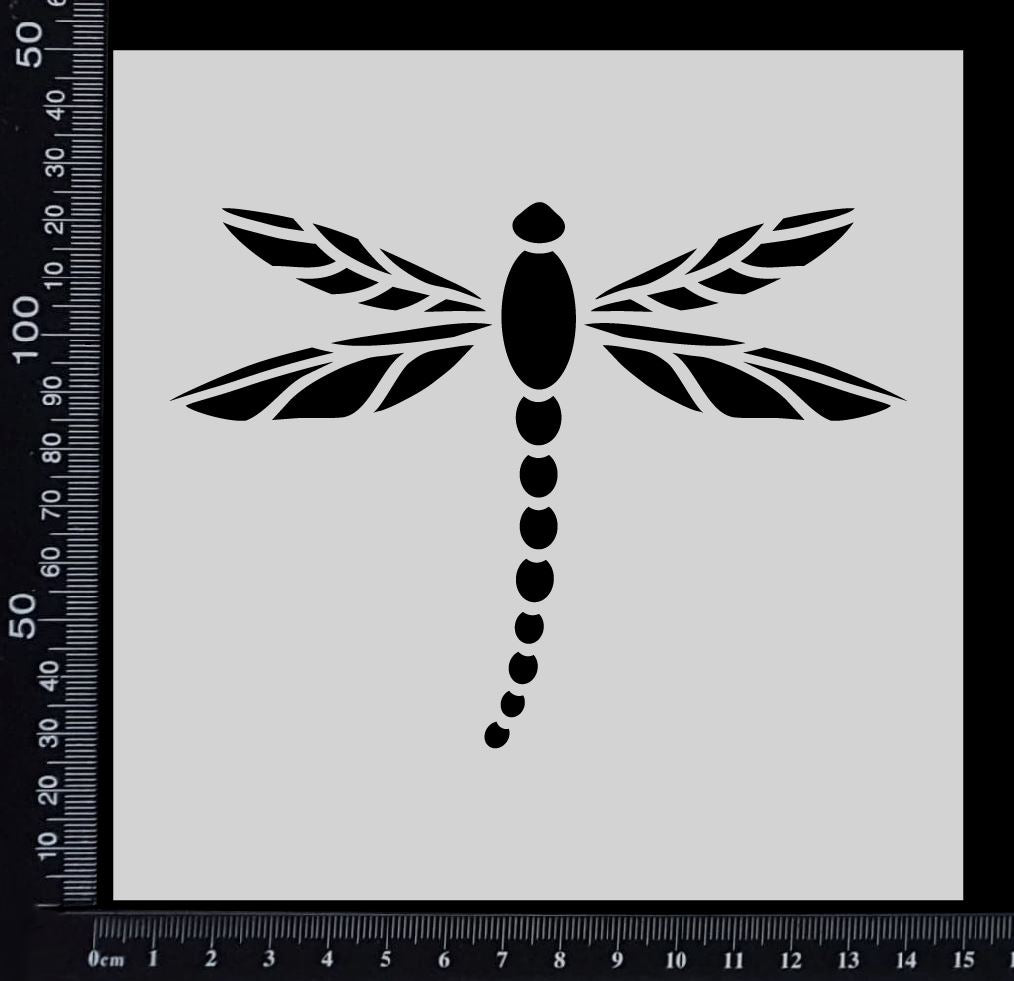 Mystical Dragonfly - B - Stencil - 150mm x 150mm