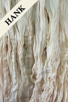 Reclaimed Sari Silk Ribbon - Natural - Hank
