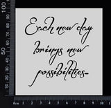 New Possibilities Script - Stencil - 100mm x 100mm