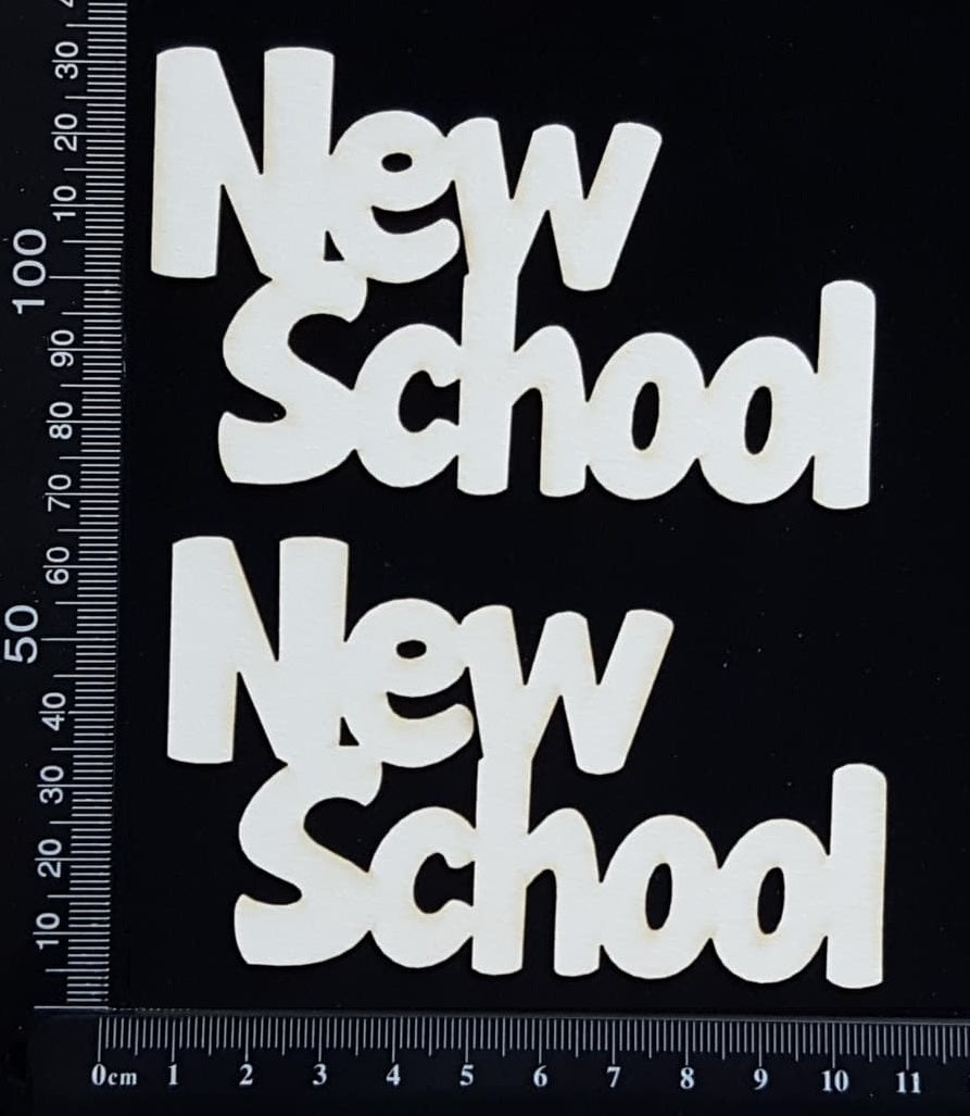 New School - Small - Set of 2 - White Chipboard