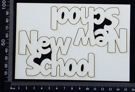 New School - Small - Set of 2 - White Chipboard