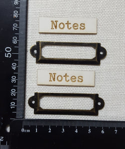 Metal Framed Book Plates - Notes - Bronze Tone