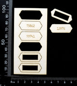 Number Plates - EA - Laser Engraved - White Chipboard