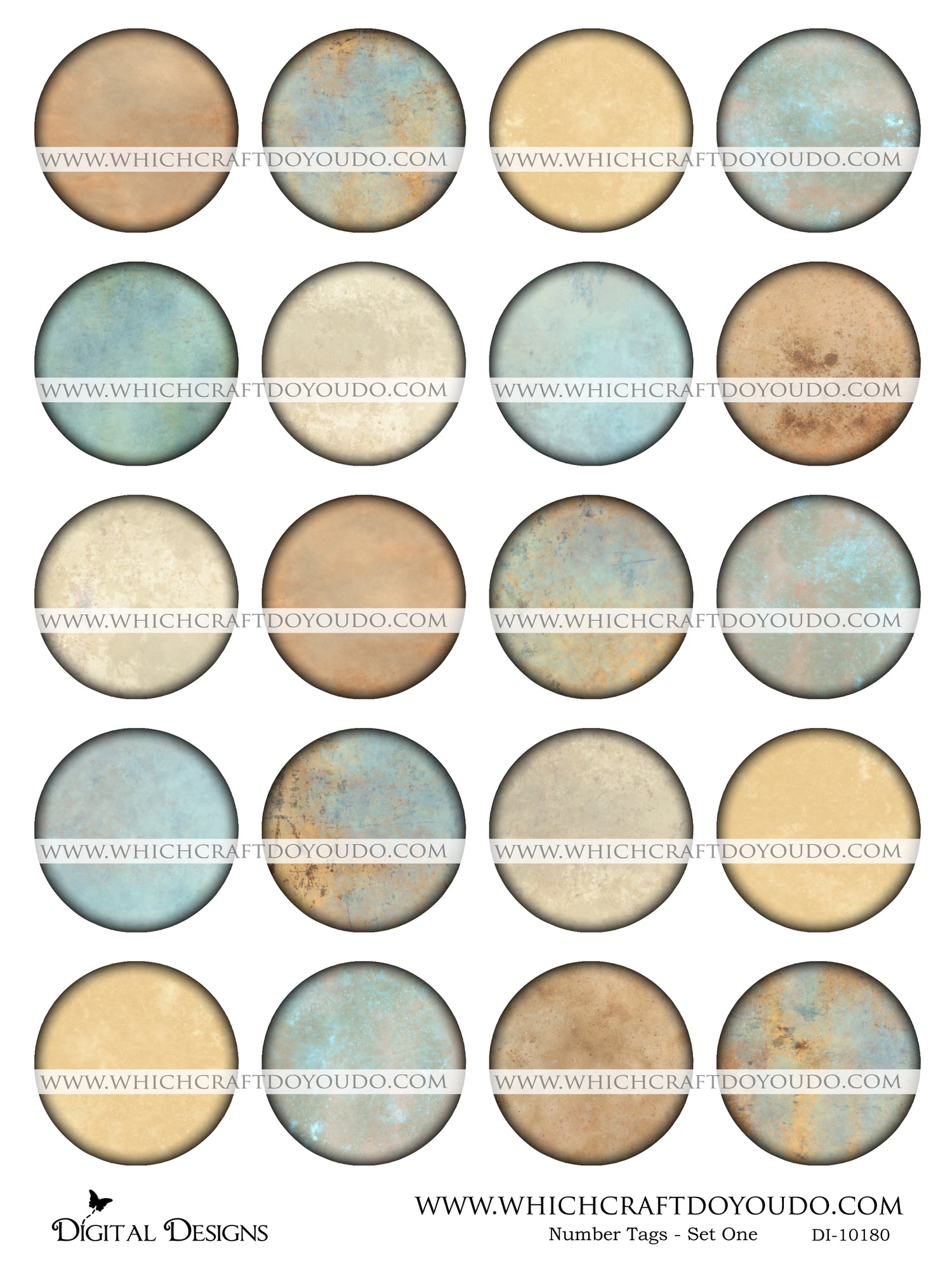 Number Tags - Set One - DI-10180 - Digital Download