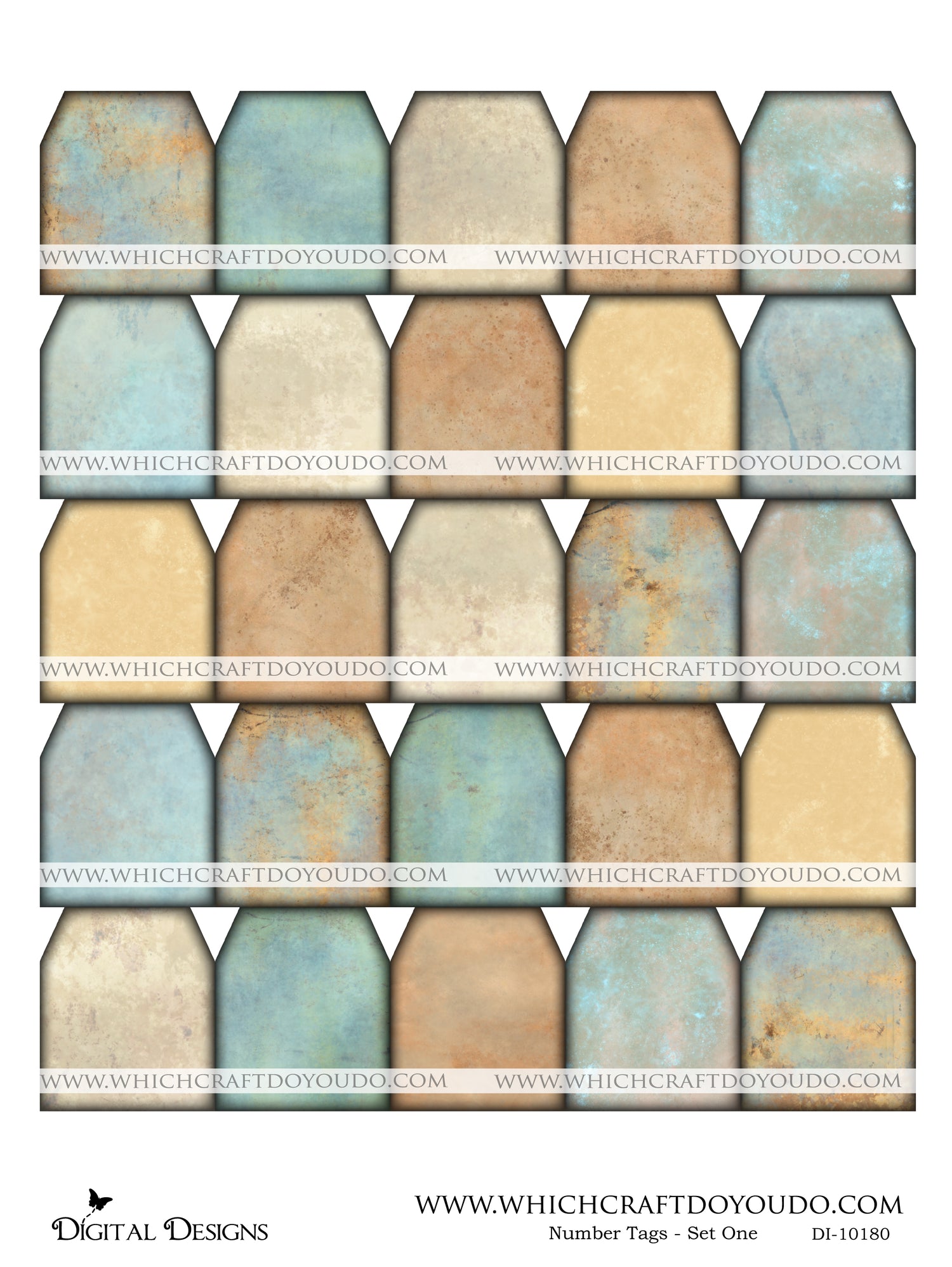 Number Tags - Set One - DI-10180 - Digital Download