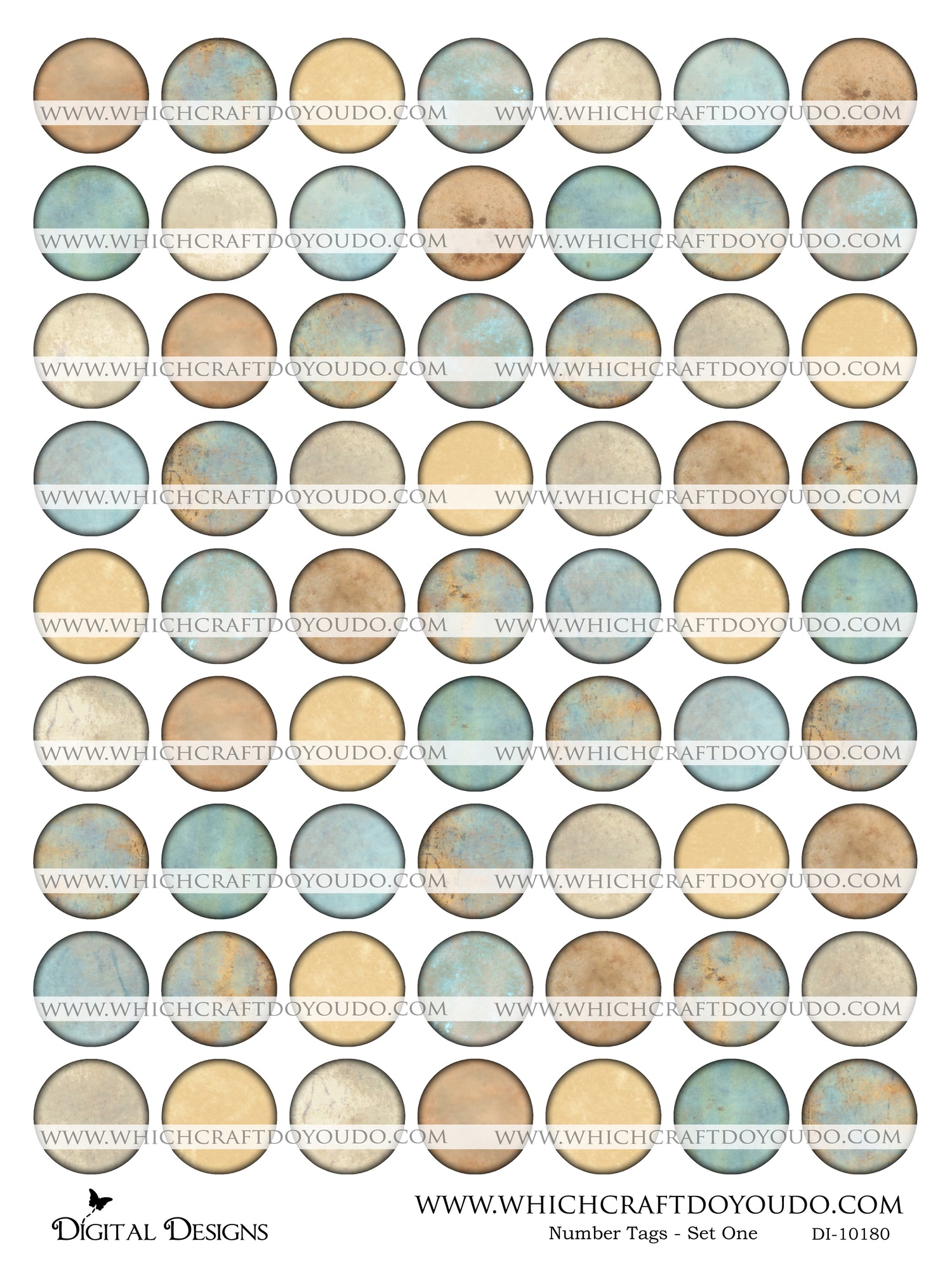 Number Tags - Set One - DI-10180 - Digital Download