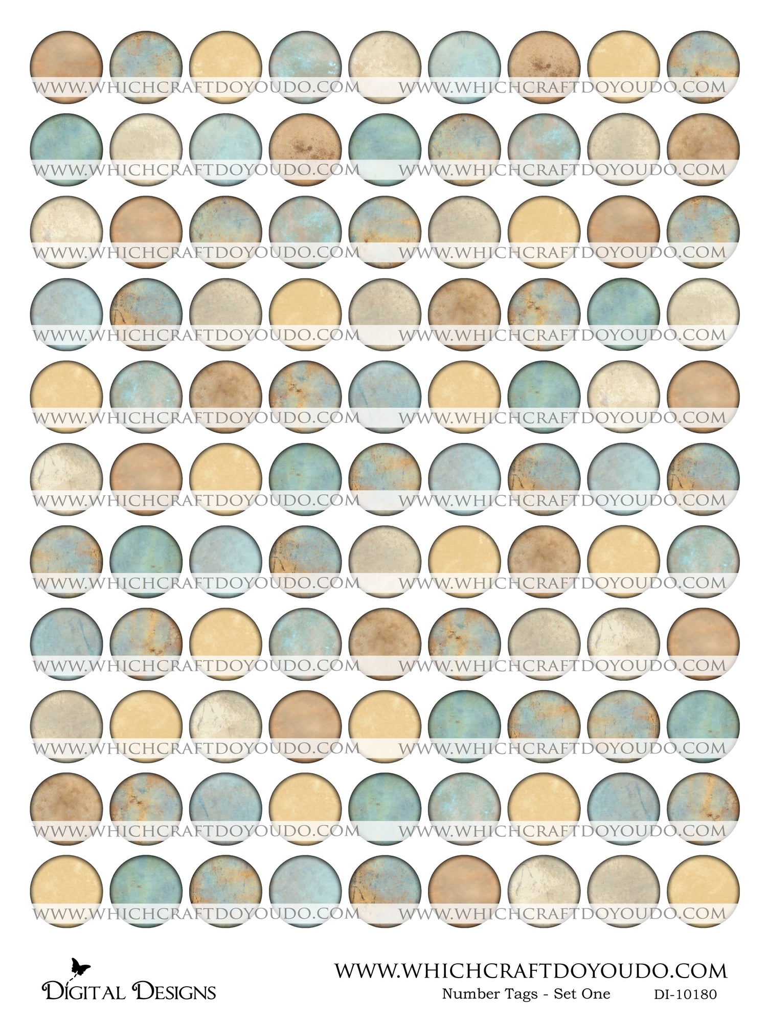 Number Tags - Set One - DI-10180 - Digital Download