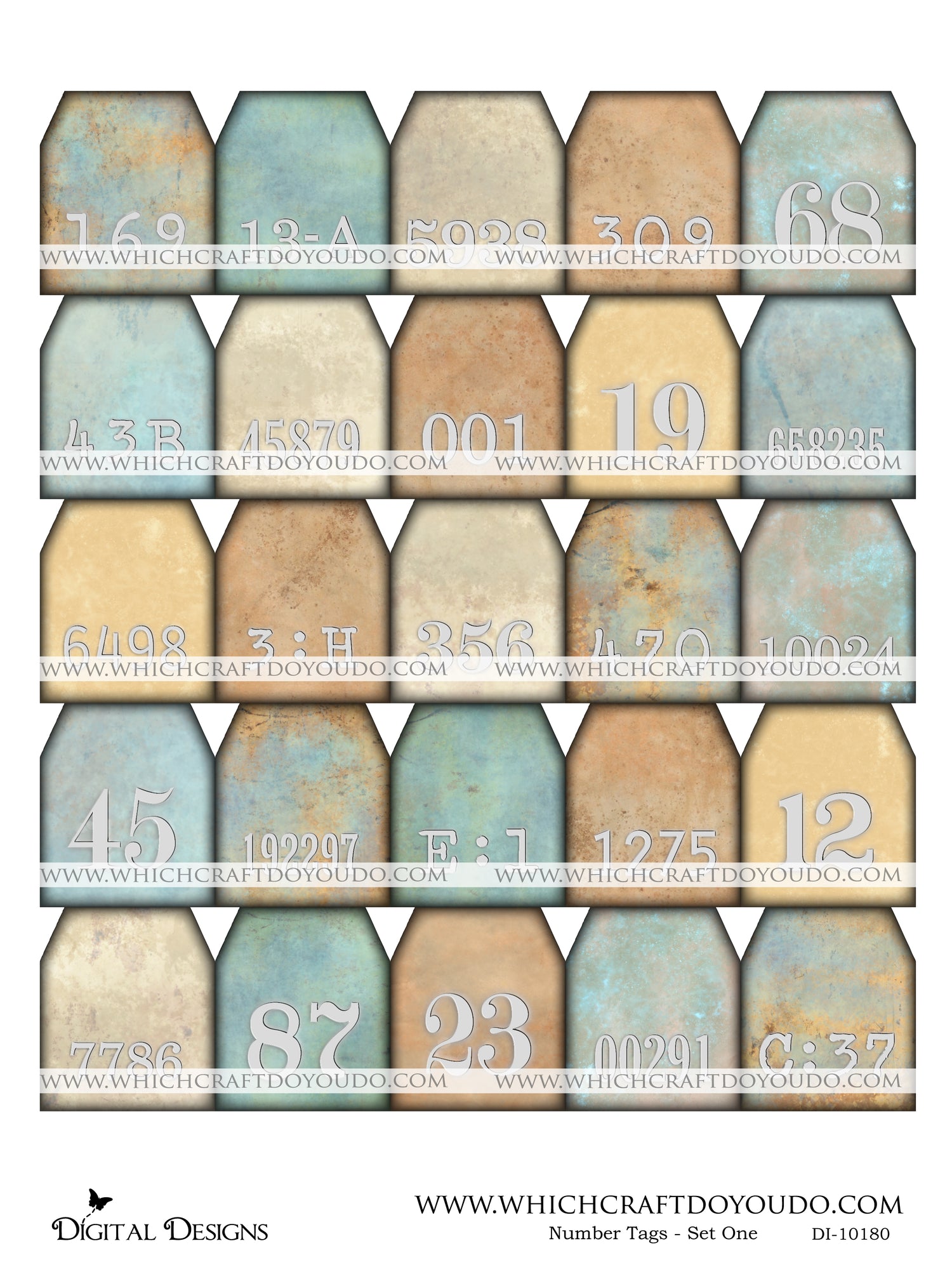 Number Tags - Set One - DI-10180 - Digital Download