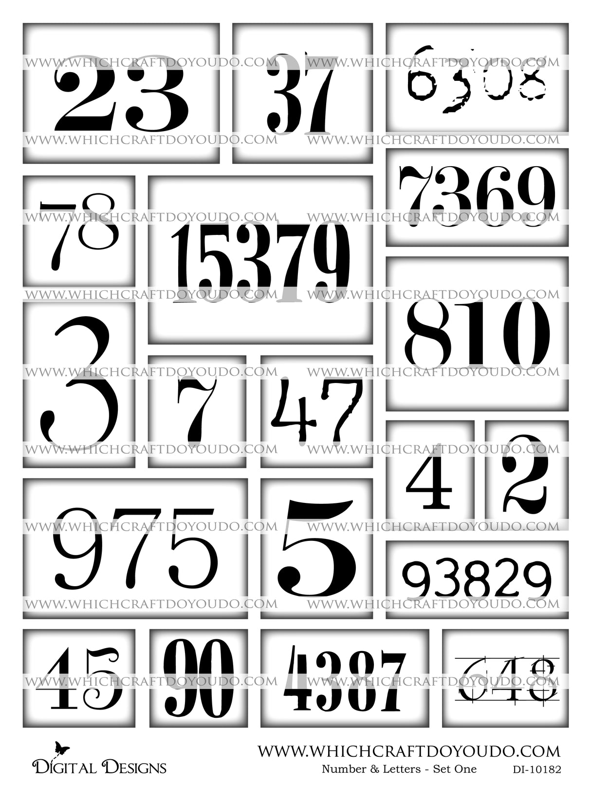 Numbers & Letters - Set One - DI-10182 - Digital Download