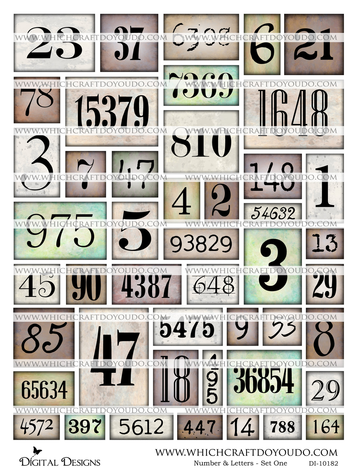 Numbers & Letters - Set One - DI-10182 - Digital Download