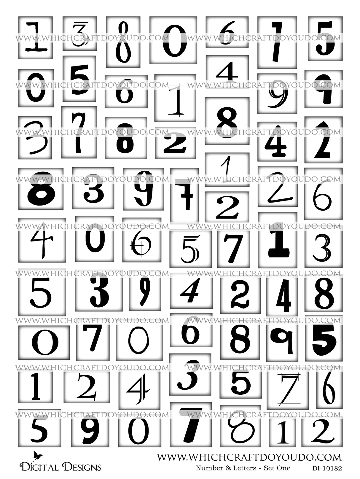 Numbers & Letters - Set One - DI-10182 - Digital Download