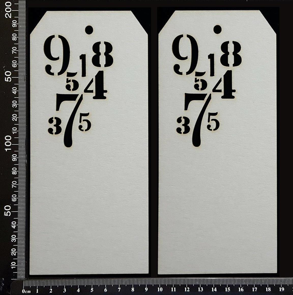 Number Tags - Large - A - White Chipboard