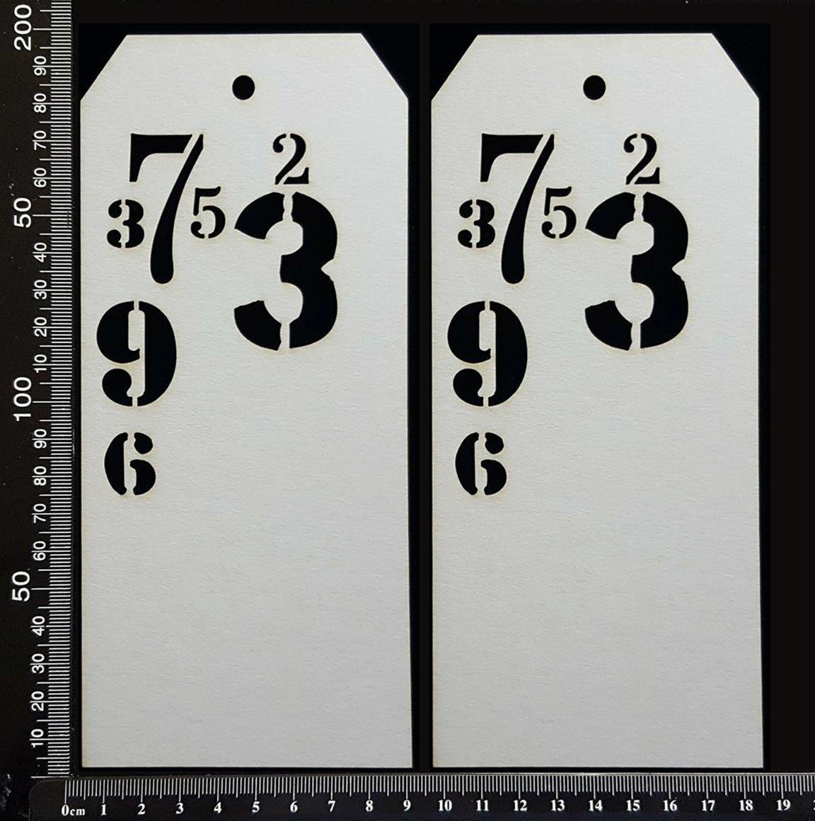Number Tags - Large - B - White Chipboard
