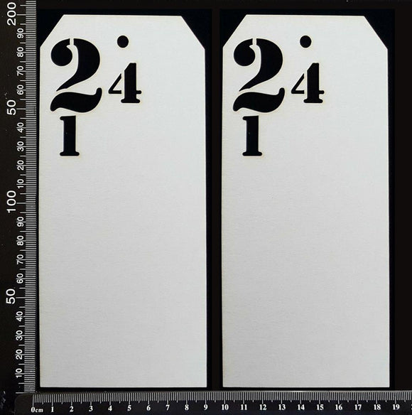 Number Tags - Large - C - White Chipboard