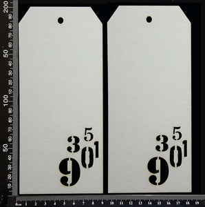 Number Tags - Large - D - White Chipboard