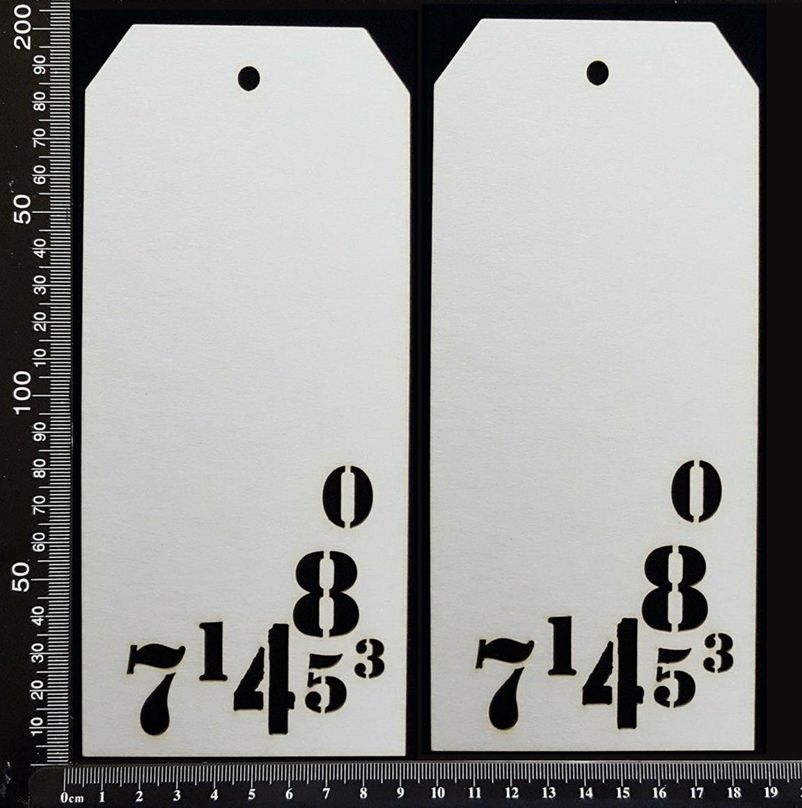 Number Tags - Large - F - White Chipboard