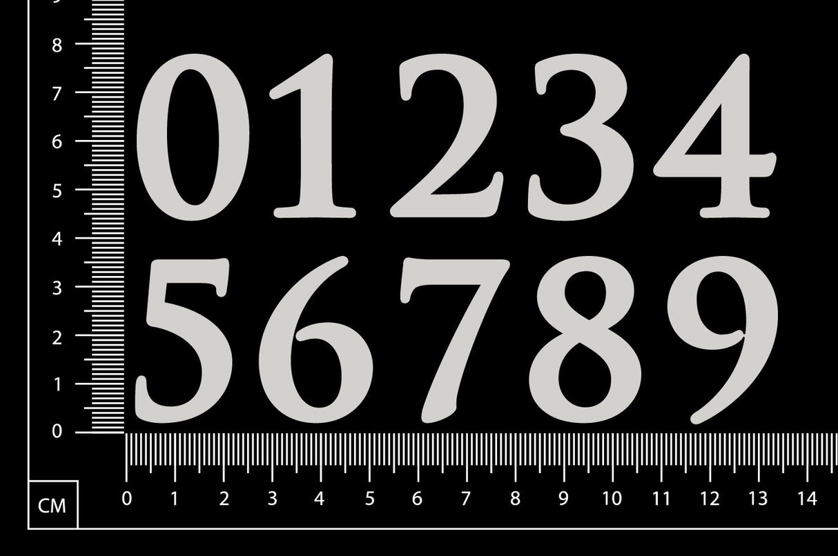 Numbers - BB - Medium - White Chipboard