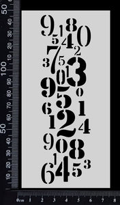 Numbers  - Stencil - 75mm x 150mm
