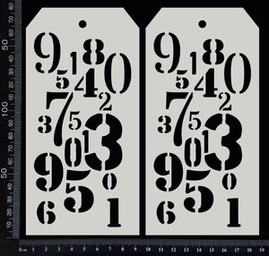 Numbers Tags Set - AC - Large - White Chipboard