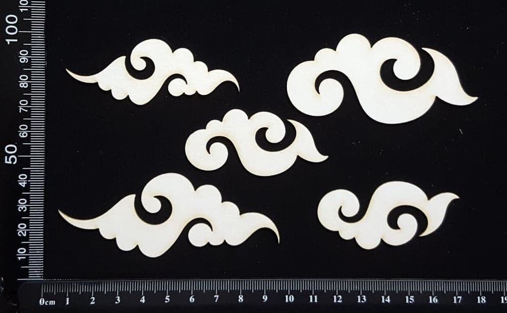 Oriental Clouds Set - White Chipboard