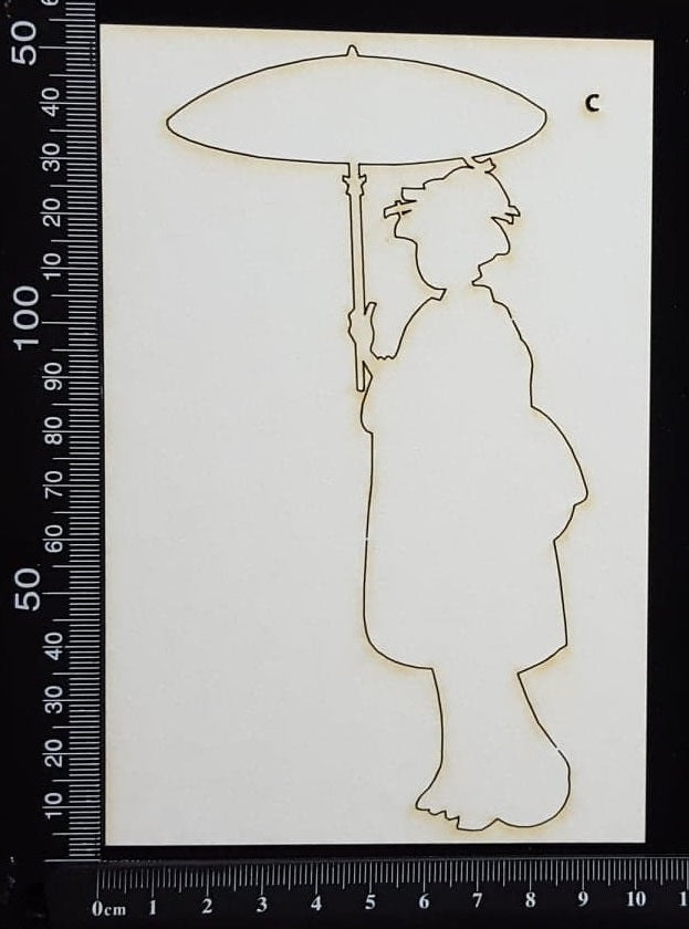 Oriental Lady - C - Large - White Chipboard