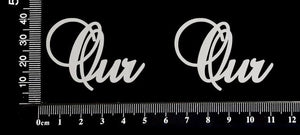 Elegant Word - Our - Set of 2 - White Chipboard