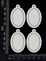 Oval Charms - White Chipboard