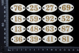 Laser Engraved Oval Number Plates - B - White Chipboard