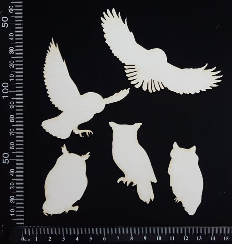 Owls Set - White Chipboard