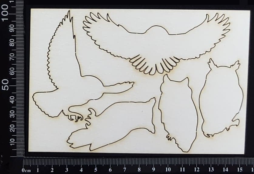 Owls Set - White Chipboard