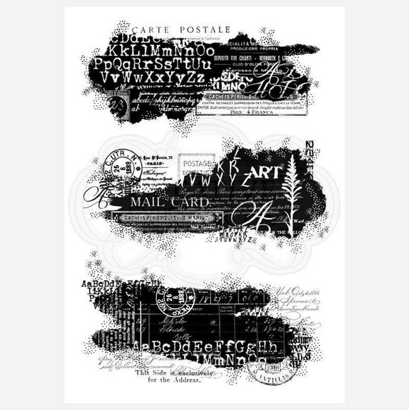 Woodware Clear Singles Text Patches Stamp Set