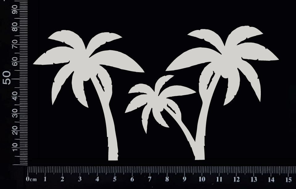Palm Trees Set - A -  White Chipboard