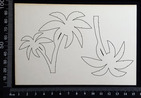 Palm Trees Set - A -  White Chipboard