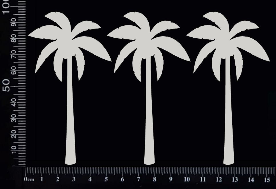 Palm Trees Set - C -  White Chipboard
