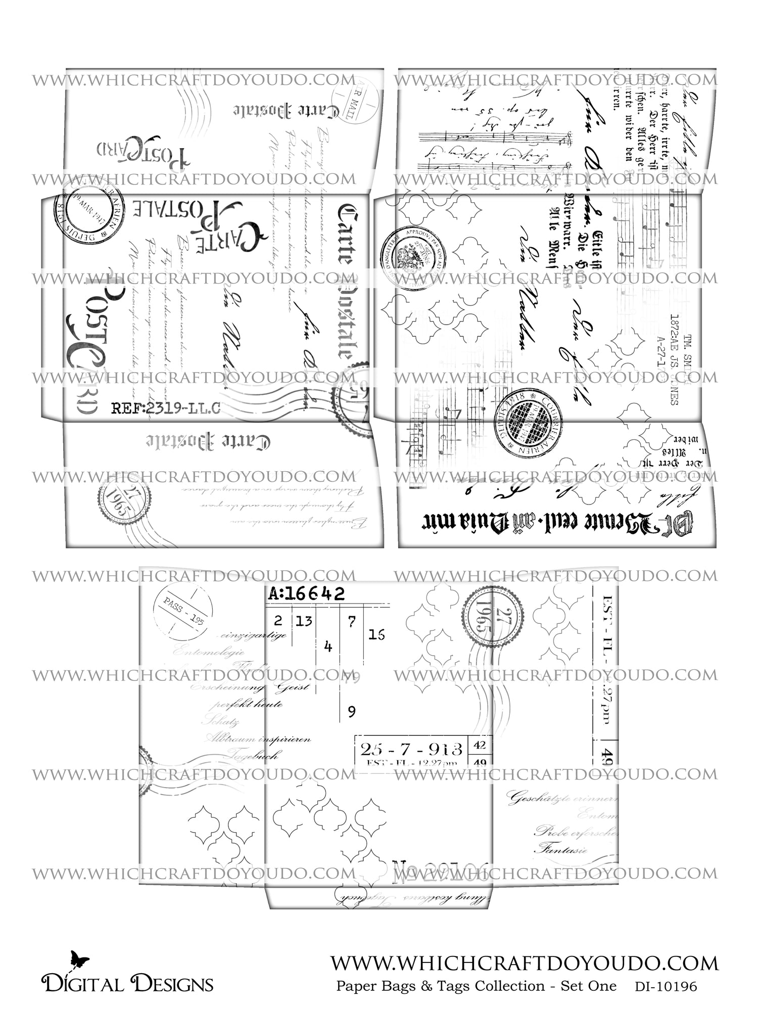 Paper Bags & Tags Collection - Set One - DI-10196 - Digital Download