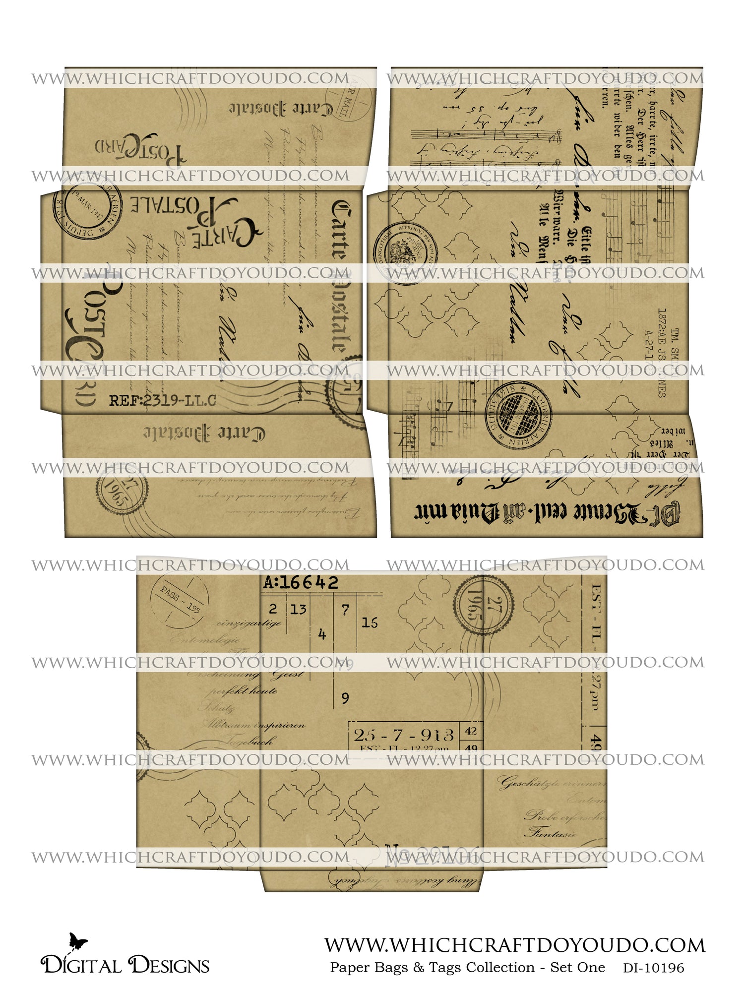 Paper Bags & Tags Collection - Set One - DI-10196 - Digital Download