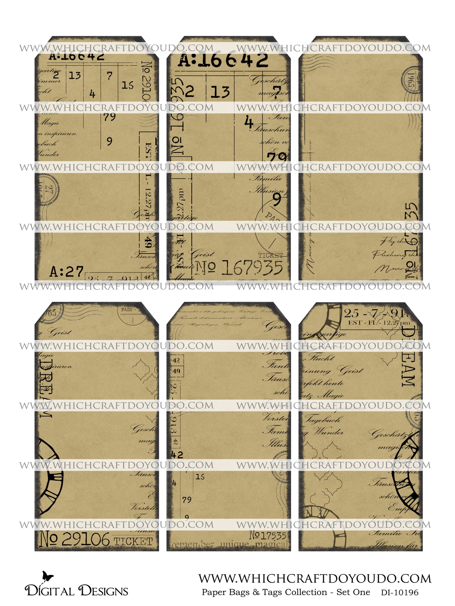 Paper Bags & Tags Collection - Set One - DI-10196 - Digital Download