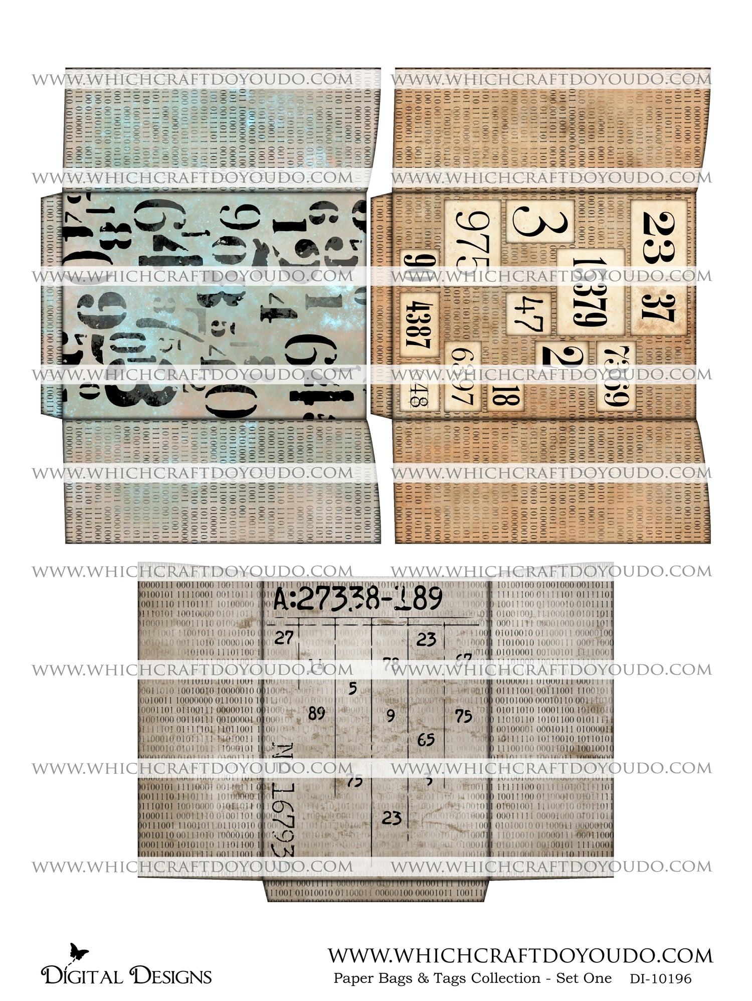 Paper Bags & Tags Collection - Set One - DI-10196 - Digital Download
