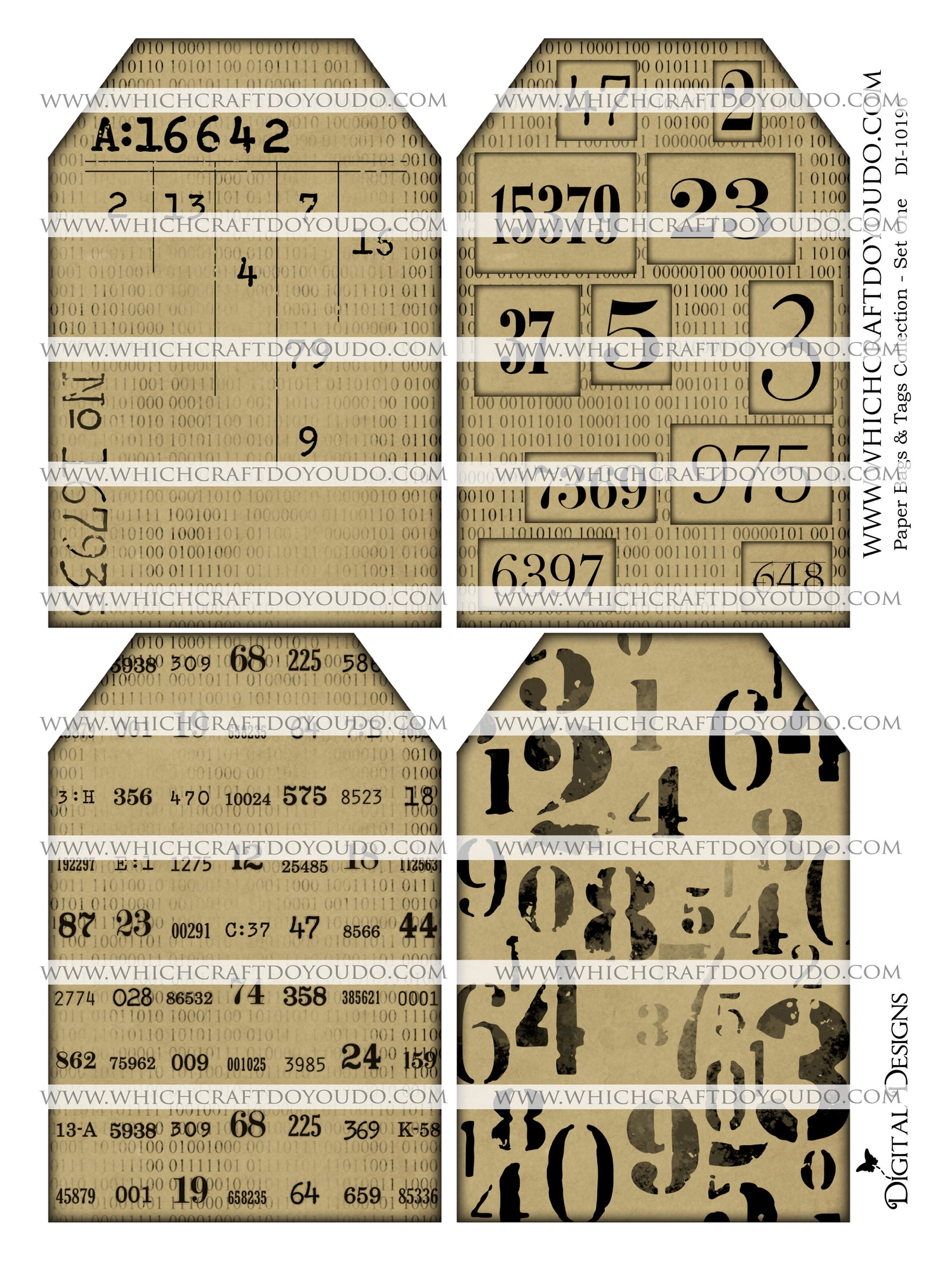 Paper Bags & Tags Collection - Set One - DI-10196 - Digital Download