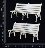 Park Bench Set - White Chipboard