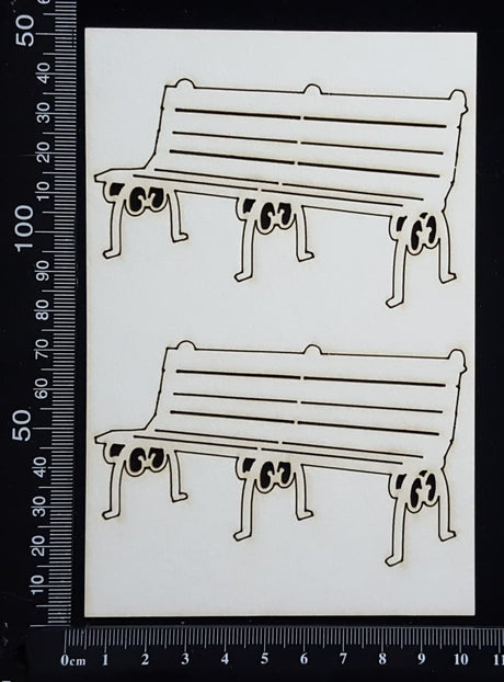 Park Bench Set - White Chipboard