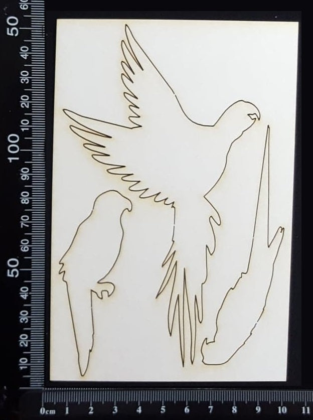 Parrot Set - White Chipboard