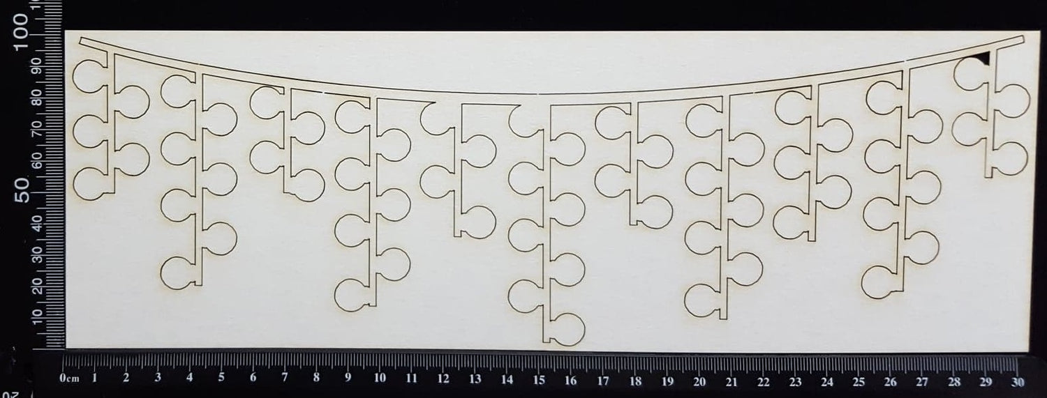 Party Lights Border - Large -  White Chipboard