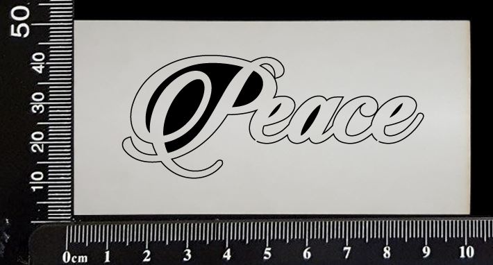 Sandscript Word - Peace  - White Chipboard